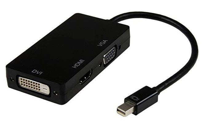 8ware 3 in1 Thunderbolt Mini DP DisplayPort to HDMI DVI VGA Hub Adapter Converter Cable for MacBook Air Mac Mini Microsoft Surface Pro 3/4/5 - Leader Electronics