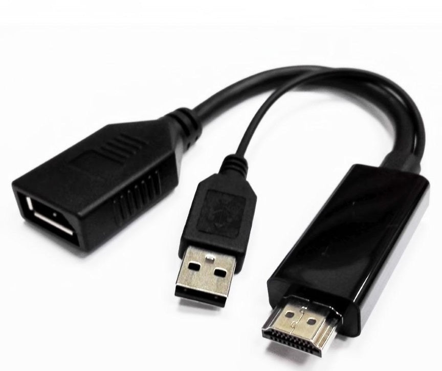 8Ware 4K HDMI to DP DisplayPort Male to Female Active Adapter Converter Cable USB powered - Leader Electronics