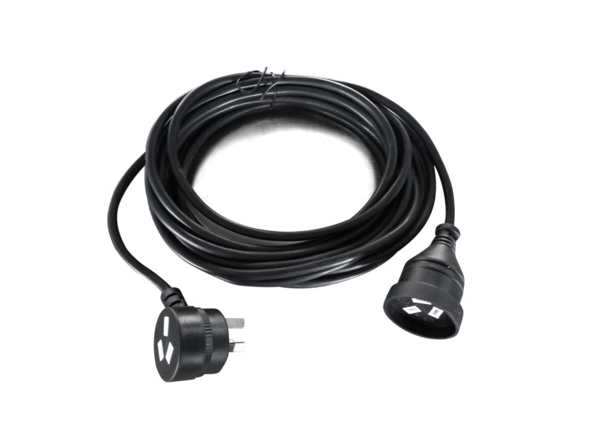 8Ware AU Power Cable Extension 3-Pin Male to Female 2m 3-Pin AU Piggy Back Black - Leader Electronics