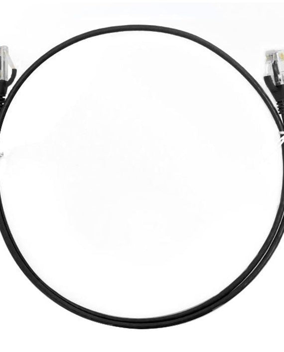 8ware CAT6 Ultra Thin Slim Cable 3m / 300cm - Black Color Premium RJ45 Ethernet Network LAN UTP Patch Cord 26AWG for Data - Leader Electronics