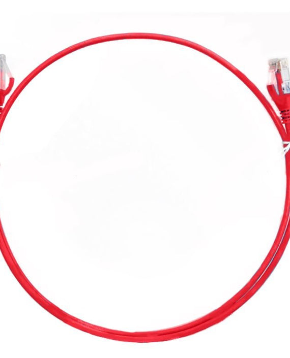 8ware CAT6 Ultra Thin Slim Cable 3m / 300cm - Red Color Premium RJ45 Ethernet Network LAN UTP Patch Cord 26AWG for Data - Leader Electronics