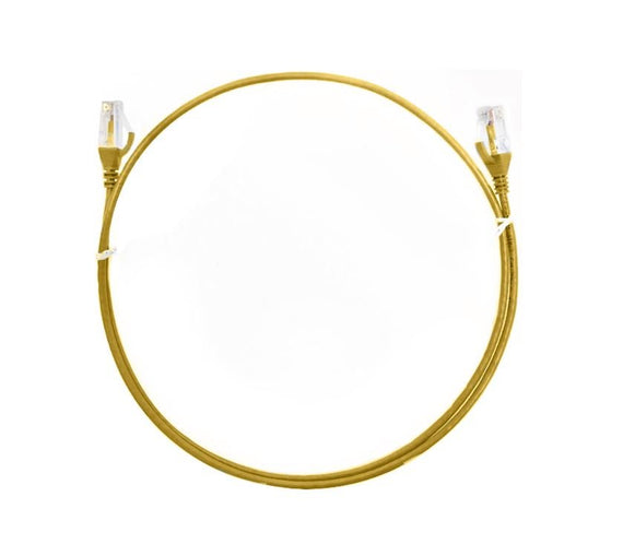 8ware CAT6 Ultra Thin Slim Cable 5m / 500cm - Yellow Color Premium RJ45 Ethernet Network LAN UTP Patch Cord 26AWG for Data - Leader Electronics