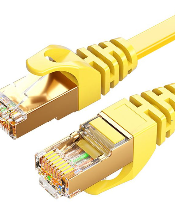 8Ware CAT7 Cable 10m - Yellow Color RJ45 Ethernet Network LAN UTP Patch Cord Snagless Flat cable - Leader Electronics