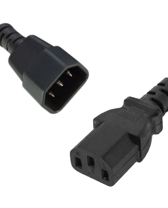 8Ware Power Cable Extension Cord 2m IEC C14 to C13 Male to Female for Monitor to PC or PC/UPS to Device - Leader Electronics