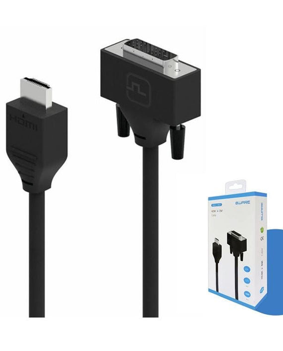 8ware Pro Series 2M HDMI to DVI cable Male to Male Nickel plated high performance 30AWG OD6.0 Copper PVC TPE (Retail package) - Leader Electronics