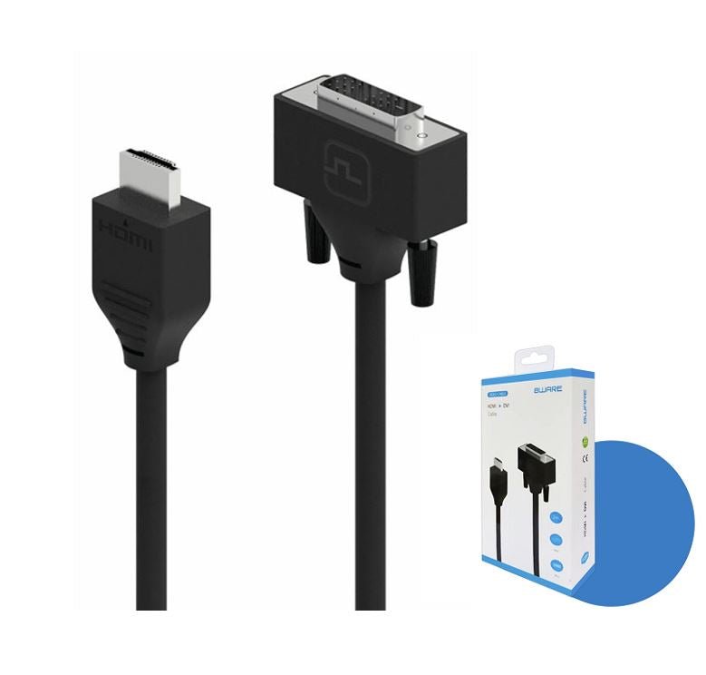 8ware Pro Series 2M HDMI to DVI cable Male to Male Nickel plated high performance 30AWG OD6.0 Copper PVC TPE (Retail package) - Leader Electronics