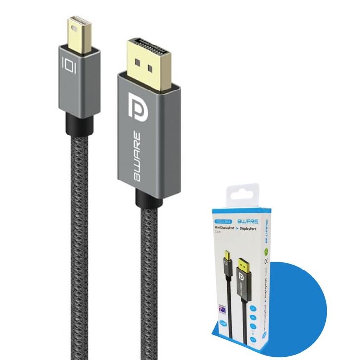 8ware Pro Series 4K 1M 60Hz Mini DisplayPort Male to DisplayPort Male cable high quality Premium connectors support MST monitor (Retail package) - Leader Electronics