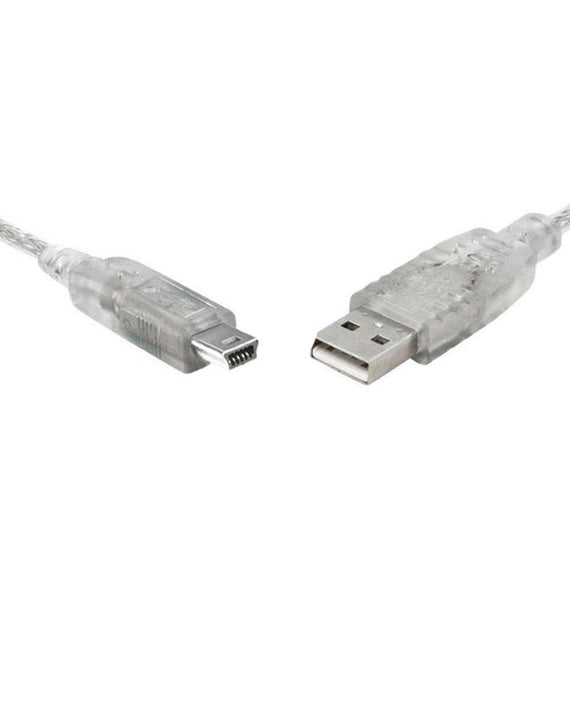 8Ware USB 2.0 Cable 1m A to Mini-USB B Male to Male Transparent - Leader Electronics