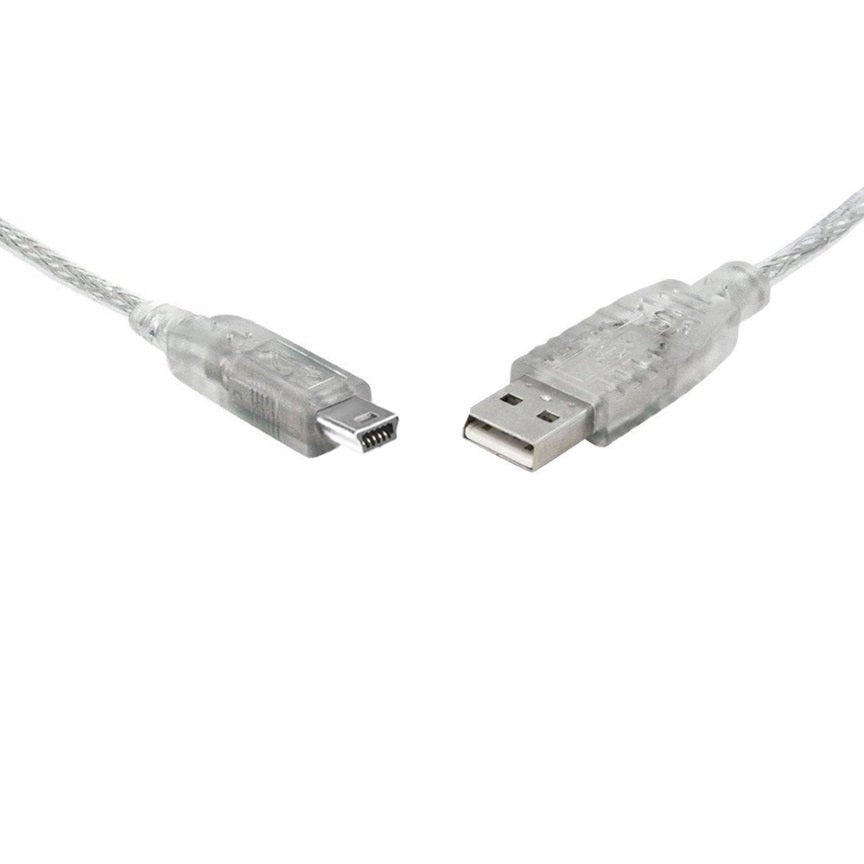 8Ware USB 2.0 Cable 1m A to Mini-USB B Male to Male Transparent - Leader Electronics