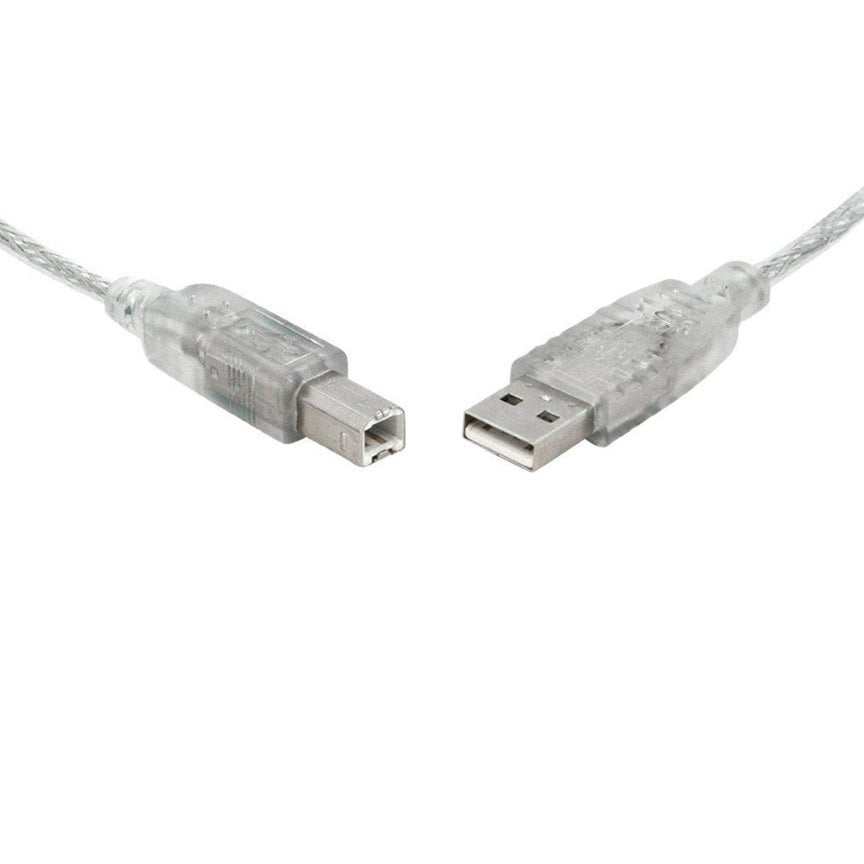 8Ware USB 2.0 Cable 1m Type A to B Male to Male Printer Cable for HP Canon Dell Brother Epson Xerox Transparent Metal Sheath UL Approved - Leader Electronics