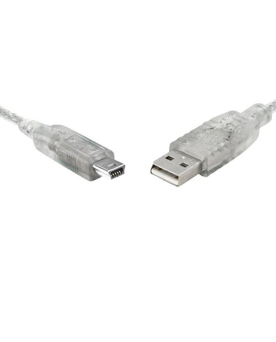 8Ware USB 2.0 Cable 3m A to B 5-pin Mini Transparent Metal Sheath UL Approved - Leader Electronics