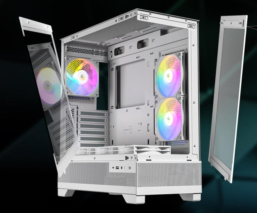 Antec CX700 ARGB White, ATX, USB Type-C 3.2 Gen 2, Tool Free Panels, Vertical Cooling, 3x 120mm PWM ARGB Fans, Heat