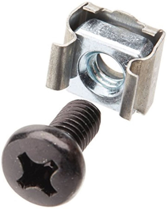 Astrotek M6 Cage Nuts & Screws (Pack of 10) Silver Color Oxide Finish Phillips Drive Length Fully Threaded Data Racks &
