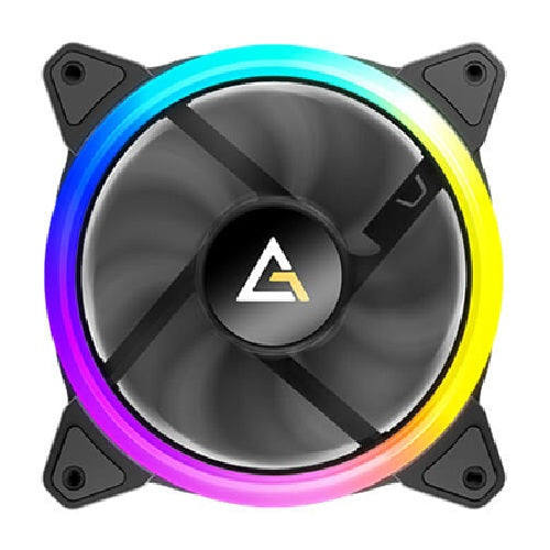 Antec Neon 12 ARGB, 120mm ARGB PWM fan, 800–1600RPM, 35CFM, 1.38mmH2O, 25.6dBA, hydro bearing, 4-pin PWM, 3-pin 5V ARGB, 30000h, 12V/5V, 25℃, 1y WTY