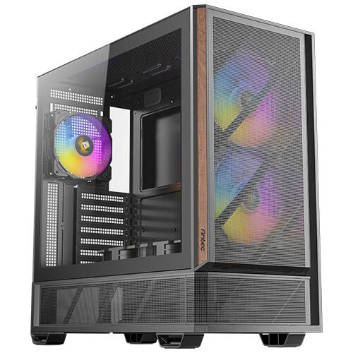 Antec P30 ARGB Mid Tower, 478×222×465 mm, Steel+Plastic+Wood, ATX/mATX/ITX, 4mm TG, 2xUSB3.0, Type-C, 7 slots,