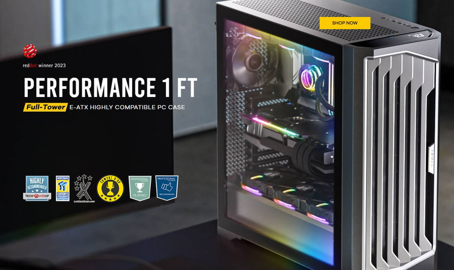 Antec Performance 1 FT AXT, E-ATX ARGB Full Tower Editor's Choice, Temperature Display, USB-C, 4x ARGB Fans w/control,  Gaming Case (LS)