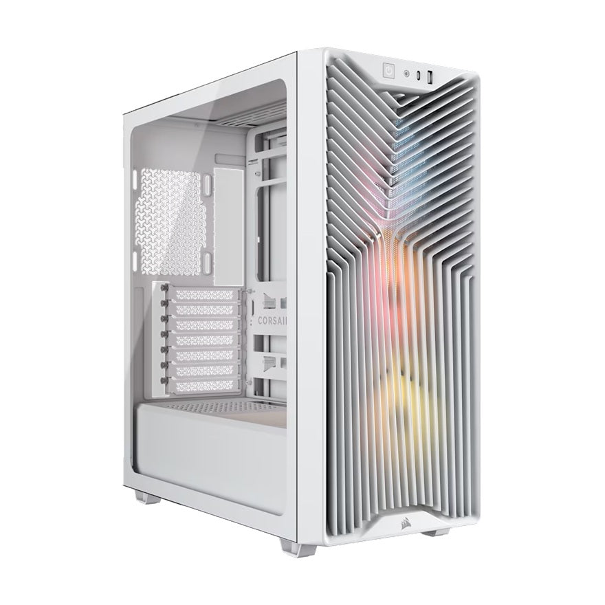 Corsair 3200D RS ARGB Mid-Tower PC Case- White, ATX mATX ITX, TG panel, ARGB fans, 400mm GPU, 165mm CPU, 360mm rad, USB-C, 7