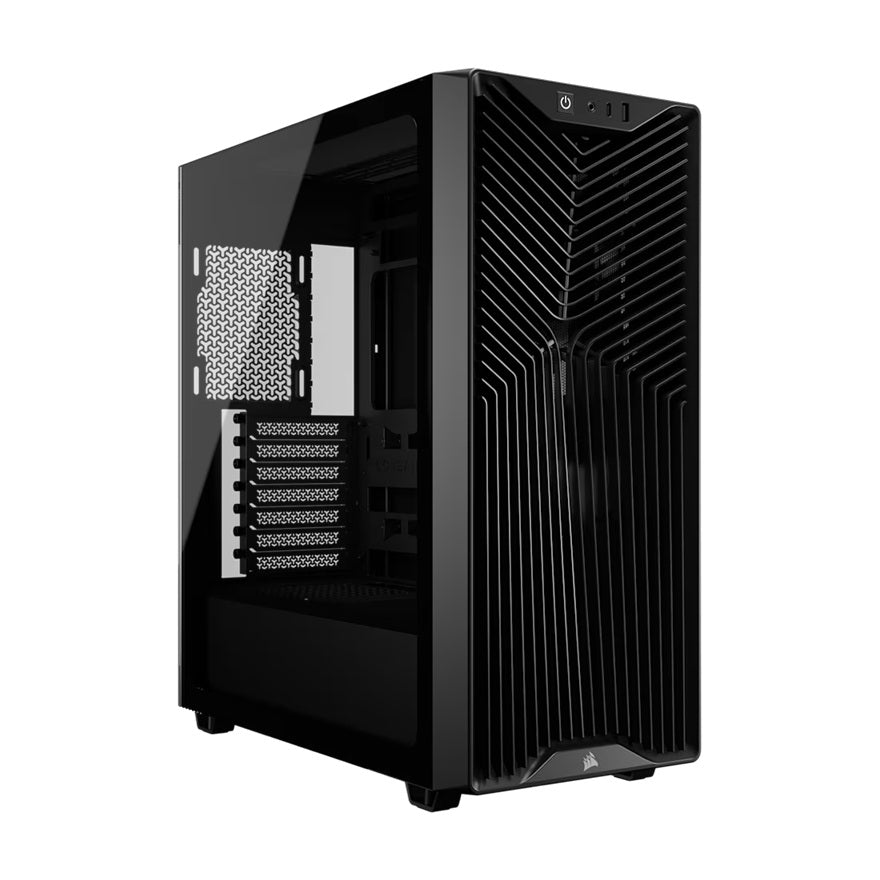 Corsair 3200D RS Mid-Tower PC Case - Black, ATX mATX ITX, TG panel, 400mm GPU, 165mm CPU, 360mm rad, USB-C, 7 slots, 2x2.5