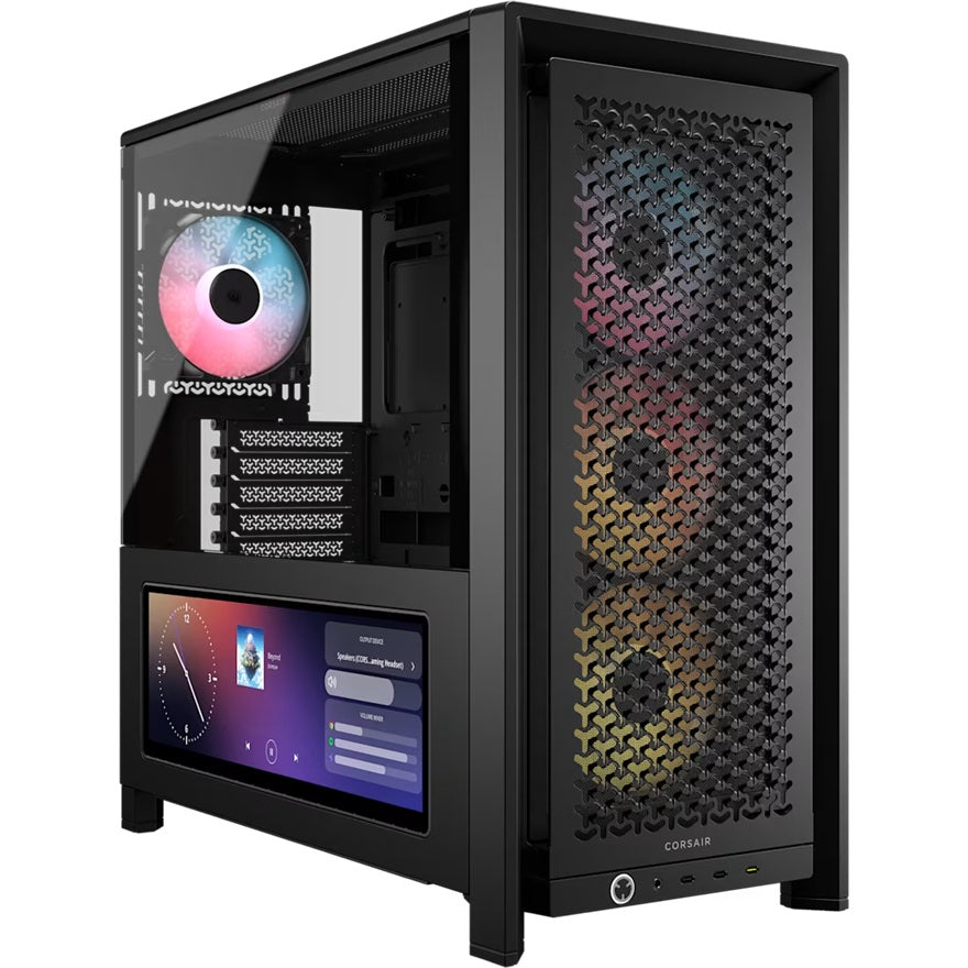 Corsair FRAME 4000D LCD RS ARGB Premium Mid-Tower PC Case - Black, ATX/E-ATX, TG panel, LCD, 430mm GPU, 170mm CPU clr, 360mm