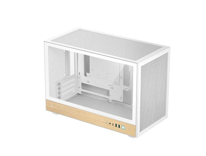 DeepCool CH260 Wood White High Airflow Compact Micro-ATX Wood Grain Case.USB3.0×2、Gen2 Type-C x1、Audio/Mic×1 Cases &