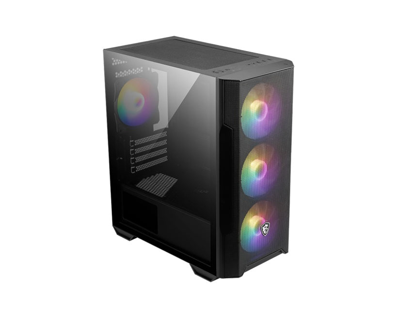 MSI MAG FORGE M100R BLACK, Micro ATX Case, 1x USB 3.2, 2x USB 2.0, 1x Audio, 1x Mic, 4x PCI-E, 2x 2.5', 2x 3.5', Micro ATX / Mini ITX