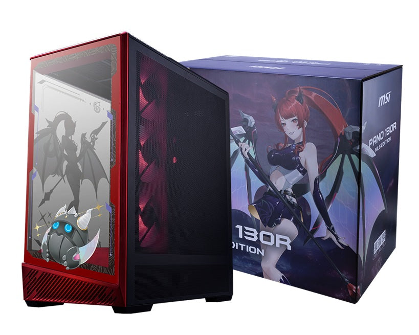 MSI PANO 130R MLG EDITION, Mid-Tower, ATX/M-ATX/ITX, 400mm GPU, 165mm CPU cooler, USB-C 20Gbps, 4 ARGB fans, 360mm rad, PSU 180mm, 7 slots, 3 SSDs