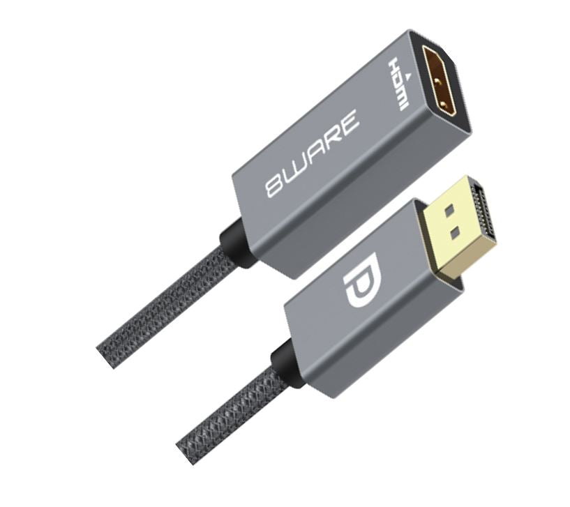 8ware DisplayPort DP to HDMI Adapter Converter Cable 15cm - Male to Female 1080P Gold-Plated for PC/Laptop to HDTVs