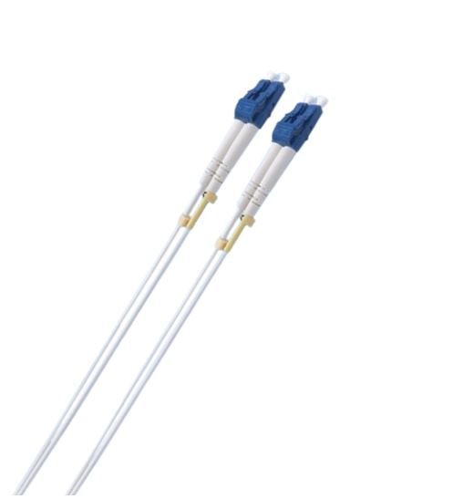 8ware 10m LC-LC OS2 Single Mode Dual-Core Fibre Optic Cable UPC Duplex Armoured Low Smoke Zero Halogen (LSZH) Jacket White