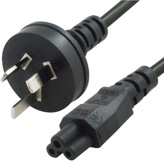 8ware 2m AU Power Lead Cord Cable 3-Pin AU to ICE 320-C5 Cloverleaf Plug Mickey Type Black Male to Female 240V 7.5A 3 core