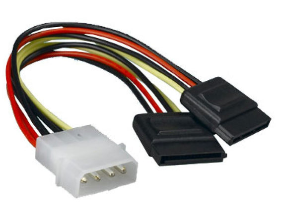 Astrotek Internal Power to SATA Molex Cable - 4 pins to 2x 15 pins 18AWG RoHS Cables CBAT-MOLEX-TO-SATAX2