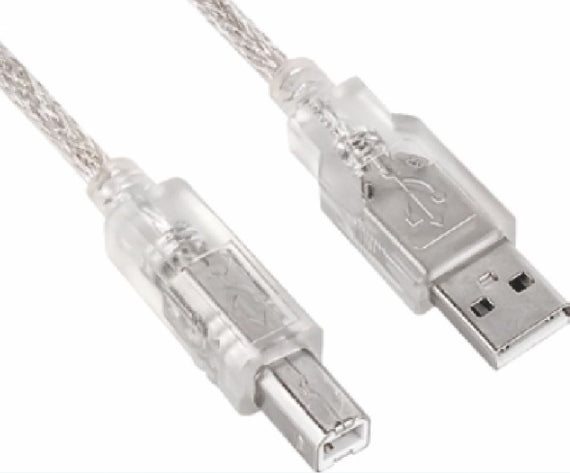 Astrotek USB 2.0 Printer Cable 2m - Type A Male to Type B Male Transparent Colour for HP Canon Epson Brother Xerox Lexmark