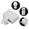 Astrotek USB Travel Wall Charger AU Power Adapter Plug 5V 2.1A 100V-240V 2 Ports White Colour for iPhone Samsung Smartphones