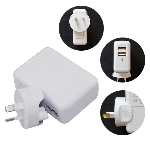 Astrotek USB Travel Wall Charger AU Power Adapter Plug 5V 2.1A 100V-240V 2 Ports White Colour for iPhone Samsung Smartphones