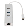 Astrotek USB-C to LAN + 3 Ports USB3.0 Hub Gigabit RJ45 Ethernet Network Adapter Converter 15cm for iPad Pro Macbook Air