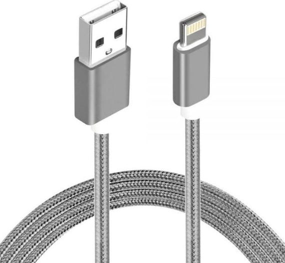 Astrotek 1m USB Lightning Data Sync Charger Grey White Color Cable for iPhone X 9 8 7S 7 Plus 6S 6 Plus 5 5S iPad Air Mini