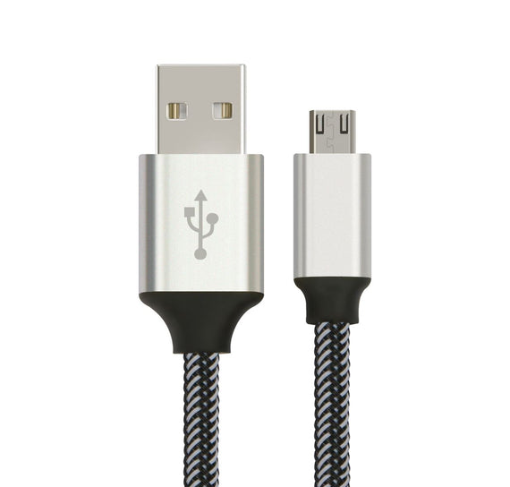 Astrotek 1m Micro USB Data Sync Charger Cable Cord Silver White Color for Samsung HTC Motorola Nokia Kndle Android Phone