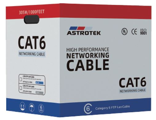 Astrotek CAT6 FTP Cable 305m Roll - Blue Full 0.55mm Copper Solid Wire Ethernet LAN Network 23AWG 0.55cu Solid 2x4p PVC