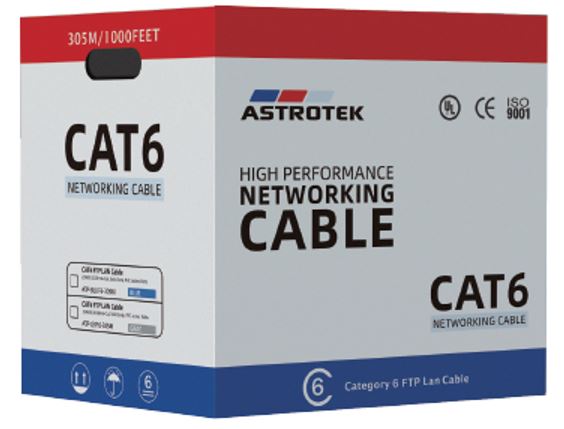 Astrotek CAT6 FTP Cable 305m Roll - Grey White Full 0.55mm Copper Solid Wire Ethernet LAN Network 23AWG 0.55cu 2x4p PVC