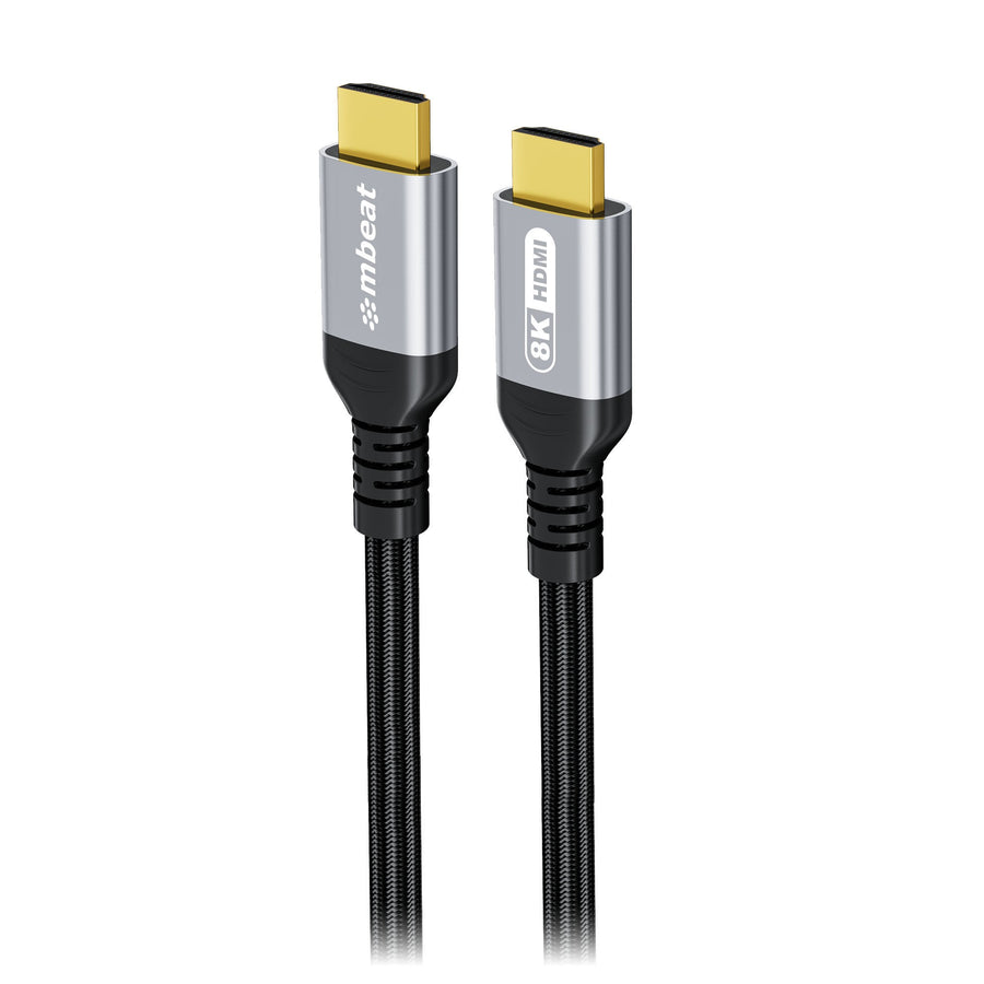 mbeat® Tough Link 1.5m Certified 8K HDMI Cable - Space Grey  HDMI 2.1 (male) to HDMI 2.1 (male) 50cm × 2.02cm × 1.13cm