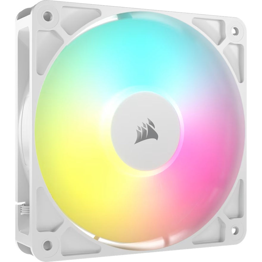 Corsair RS120 ARGB 120mm PWM Fan - Single Pack - White: 72.8 CFM, 2100 RPM, 36 dBA, 0.4A, RGB lighting, Static Pressure,