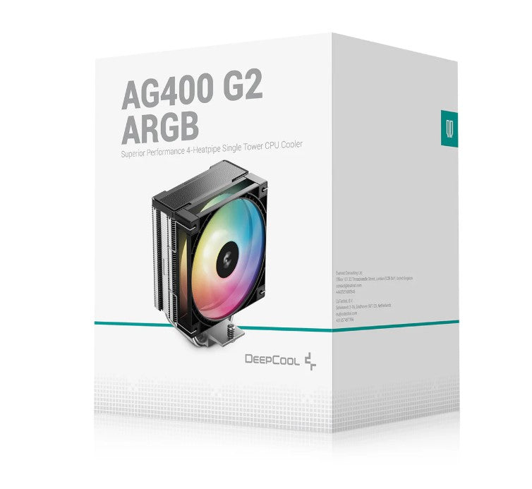DeepCool AG400 ARGB G2 Superior Performance 4 Heatpipe Single Tower CPU Cooler Fan & Cooling Products CFD-AG400-ARGB-G2