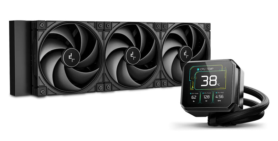 DeepCool SPARTACUS 360 Fully Customisable 6th Gen Liquid Cooler with Silent Ring Fans， 3.4' LCD Fan & Cooling Products