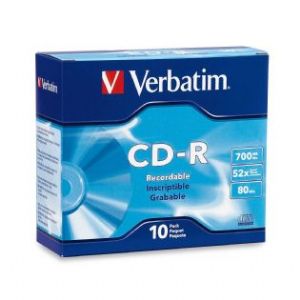 Verbatim CD-R 700MB 10Pk Slim Case 52x CDR/RW & DVDR/RW Media CMV94935
