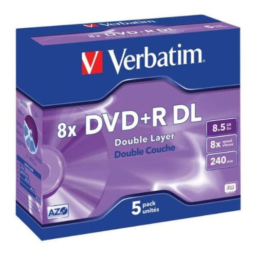 Verbatim DVD+R DL 8.5GB 25Pk White Wide Inkjet 8x CDR/RW & DVDR/RW Media CMVD43667