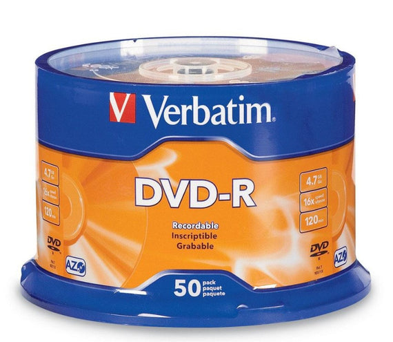 Verbatim DVD-R 4.7GB 50pk Spindle 16x CDR/RW & DVDR/RW Media CMVD95101