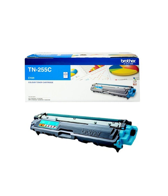 Brother TN-255C - CYAN HIGH YIELD TONER CARTRIDGE TO SUIT HL-3150CDN/3170CDW/MFC-9140CDN/9330CDW/9335CDW/9340CDW