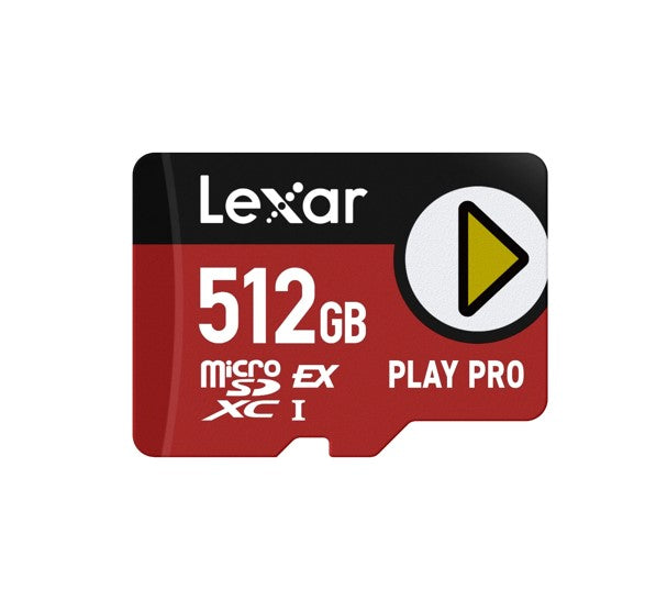 Lexar PLAY PRO microSDXC™ Express Card 512GB, microSDXC, high performance, microSD Express, up to 900MB/s read and 600MB/s