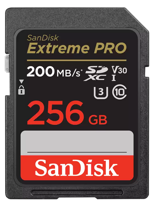 SanDisk 256GB Extreme PRO Memory Card 200MB/s Full HD & 4K UHD Class 30 Speed Shock Proof Temperature Proof Water Proof X-ray Proof Digital Camera