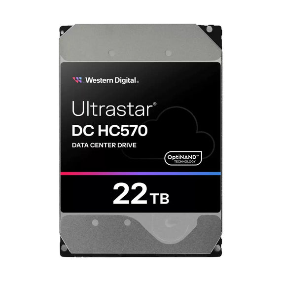 Western Digital Ultrastar DC HC570 22TB: 3.5',SAS, 7200 RPM, 291MB/s, CMR, 512MB cache, TCG, 147×101.6×26.1mm, 750g, 5–60°C,