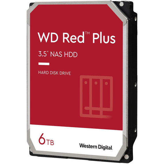 Western Digital WD Red Plus 6TB 3.5' NAS HDD SATA3 6Gb/s 5400RPM 256MB Cache CMR 24x7 8-bays NASware 3.0 CMR Tech 3yrs wty
